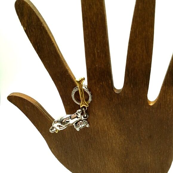 Vintage Premier Designs Gold & Silver-tone Dog Cat & Paw Bracelet - Picture 2 of 10